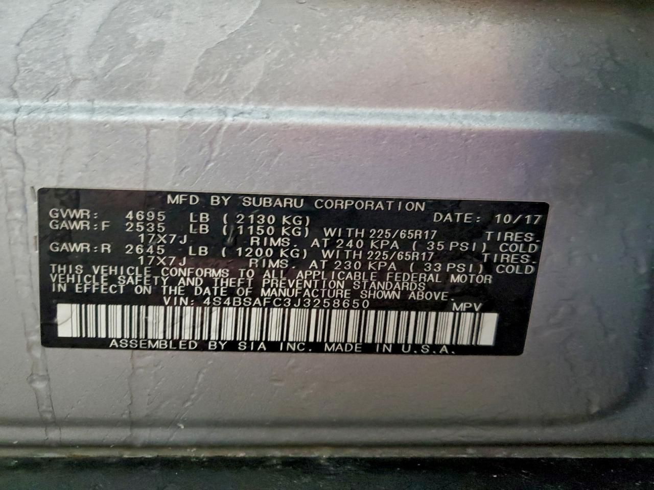 2018 Subaru Outback 2.5i Premium