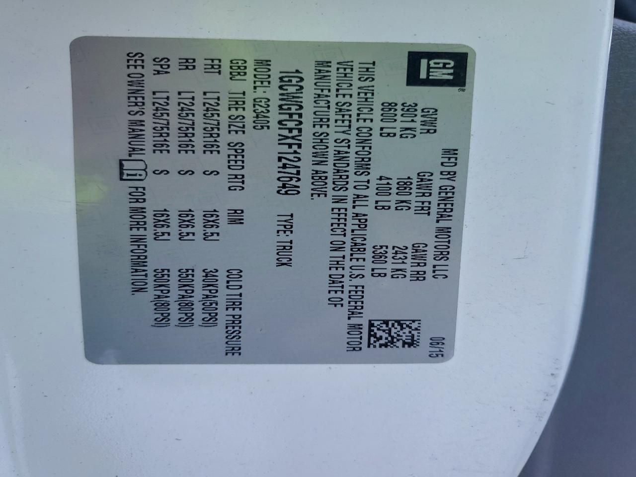 2015 Chevrolet Express 2500 Delivery Van