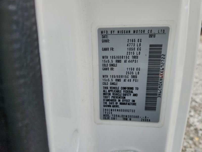 2019 Nissan NV200 Utility / Service Van