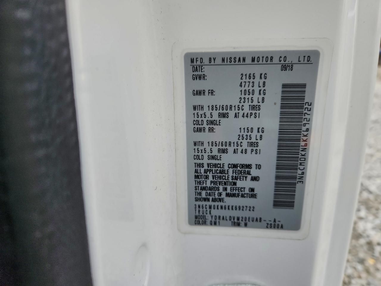 2019 Nissan NV200 Utility / Service Van