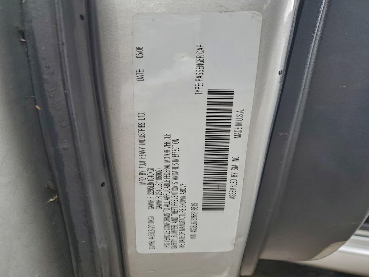 2006 Subaru Legacy gt Limited