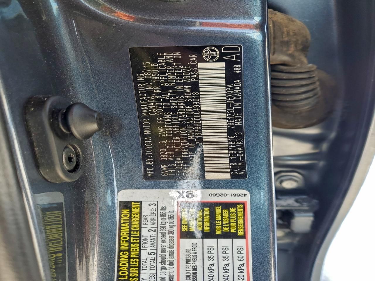 2016 Toyota Corolla eco