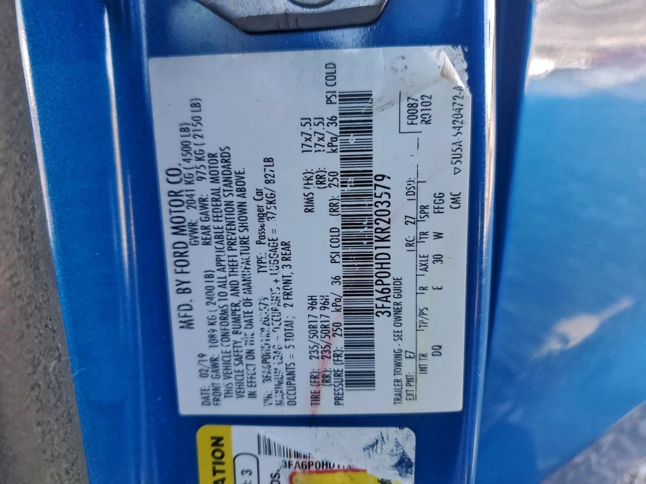2019 Ford Fusion se