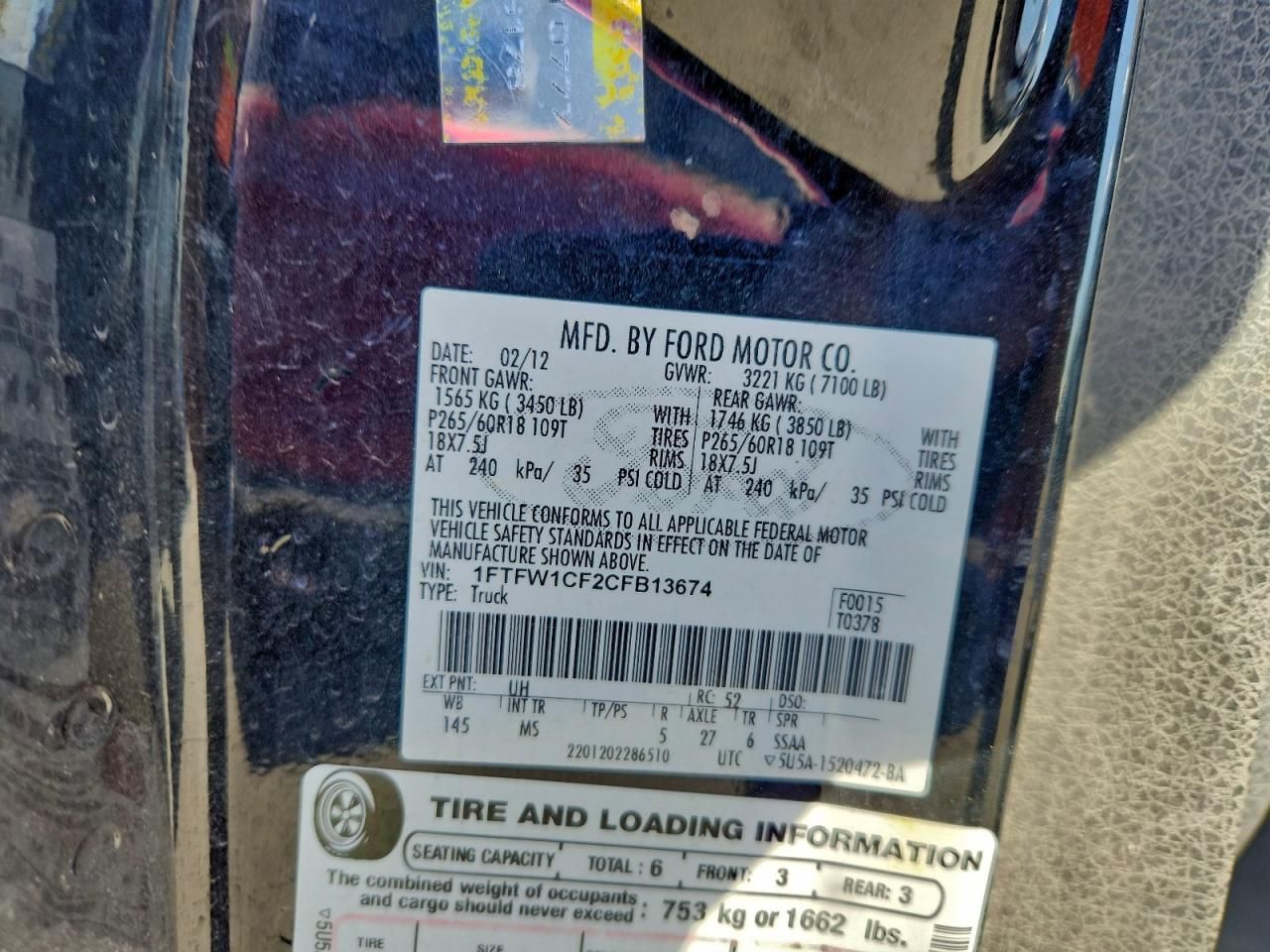 2012 Ford F150 Supercrew