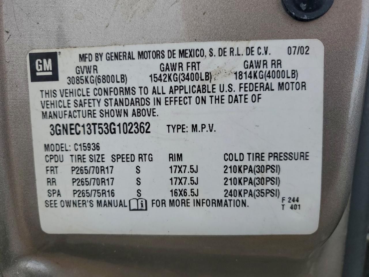 2003 Chevrolet Avalanche C1500