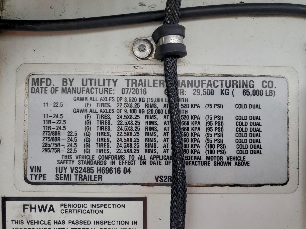 2017 Utility VS2RA Refrigerated Van Trailer