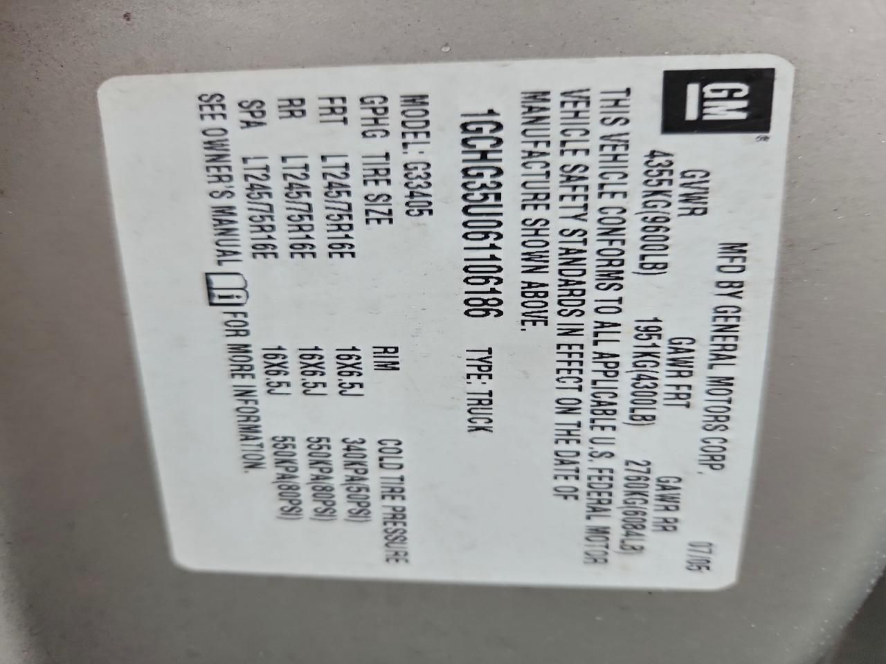 2006 Chev Express G3500