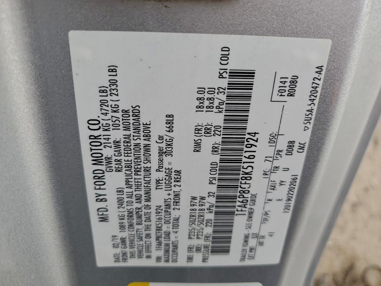 2019 Ford Mustang gt