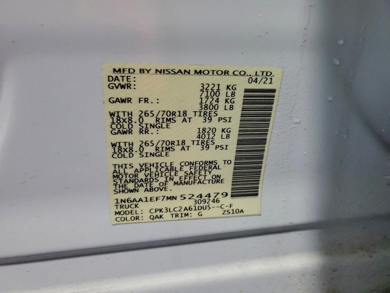 2021 Nissan Titan sv