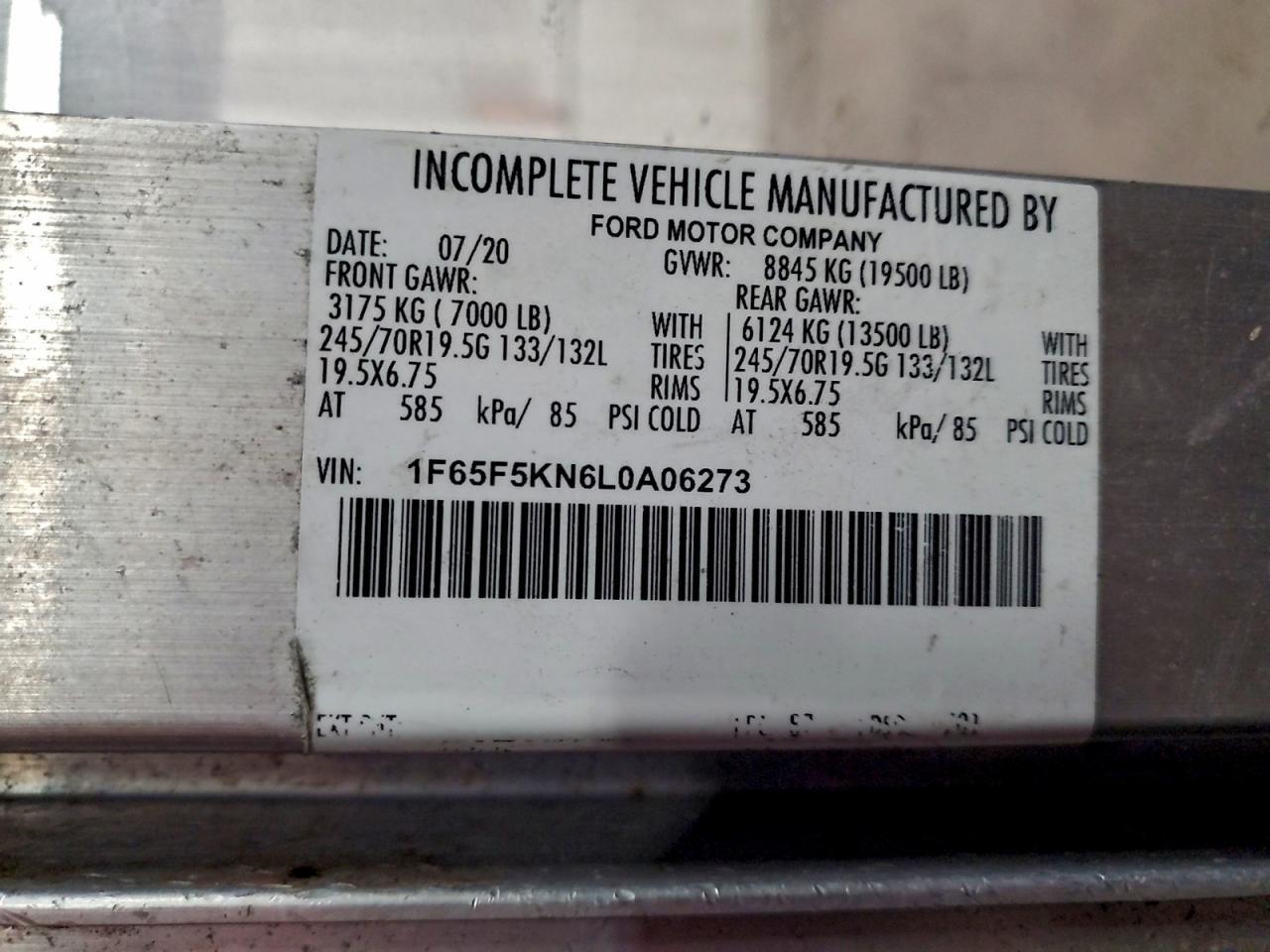 2020 Ford Commercial Chassis Delivery Truck