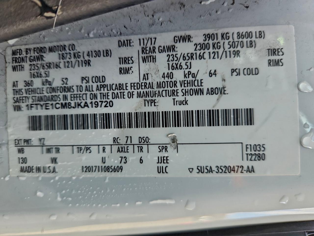 2018 Ford Transit Van T-150 ME