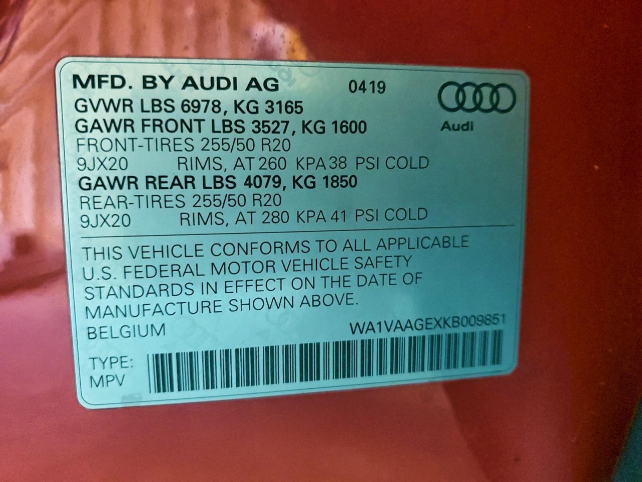 2019 Audi E-tron Prestige