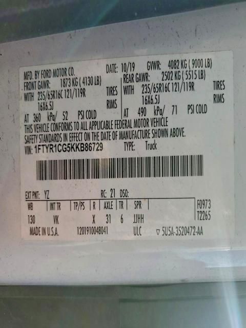 2019 Ford Transit 250 Delivery van