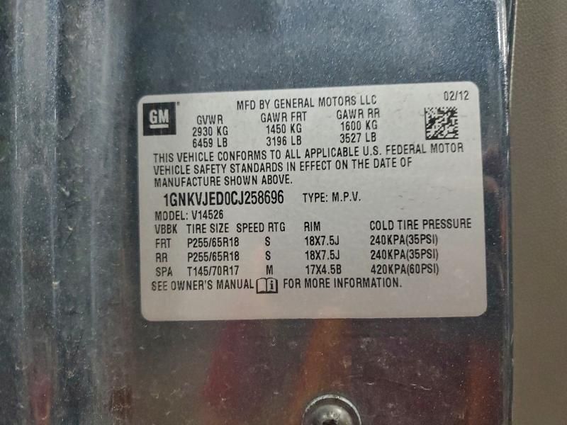 2012 Chevrolet Traverse lt