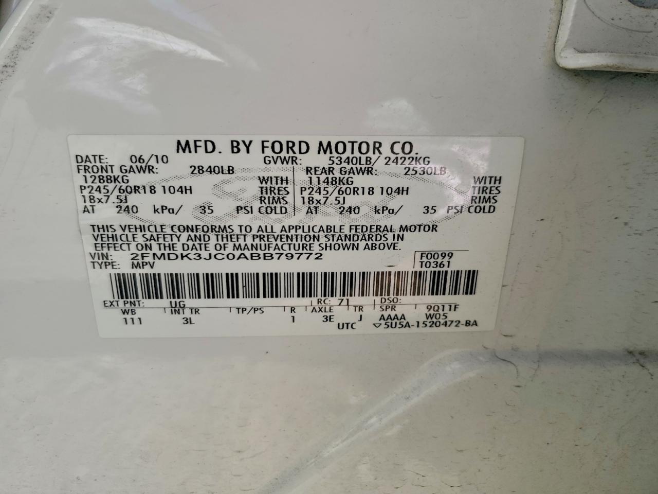 2010 Ford Edge sel
