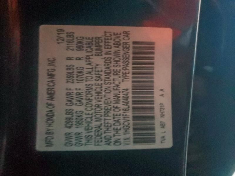 2020 Honda Accord lx