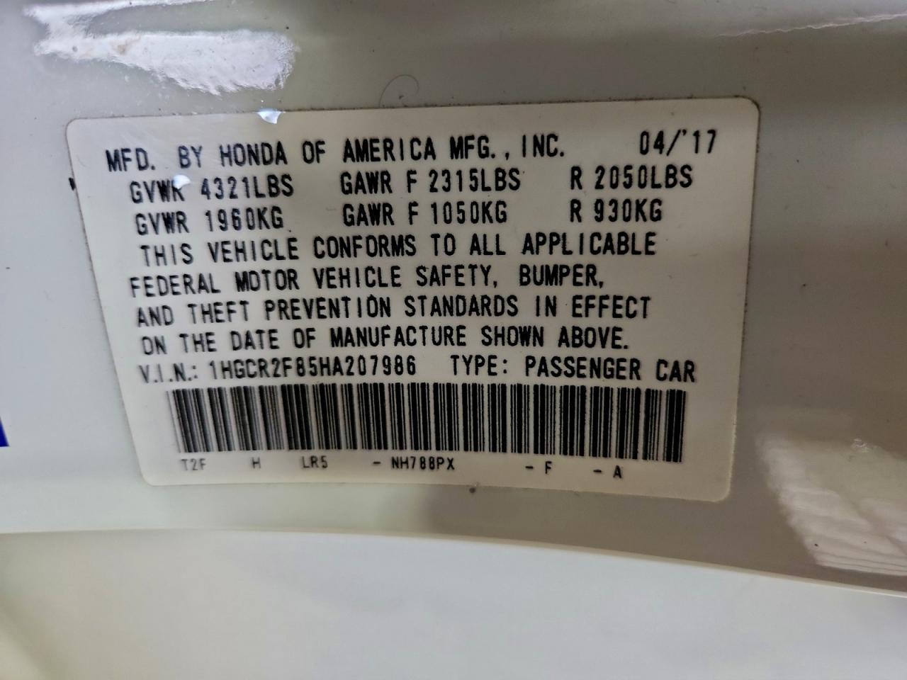 2017 Honda Accord exl