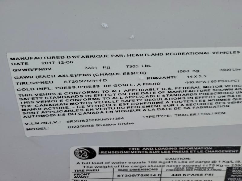 2019 Heartland Shadowcrsr-rv