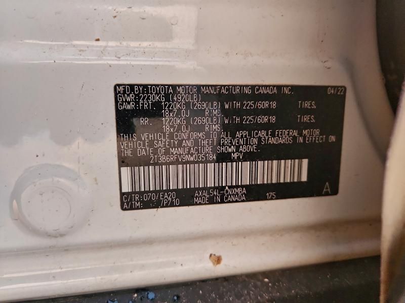 2022 Toyota Rav4 xle Premium