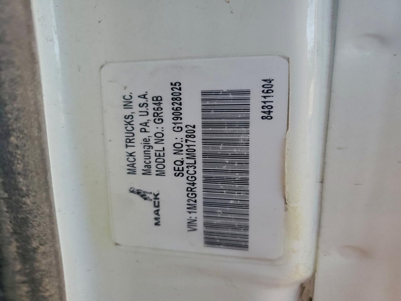 2020 Mack Granite-Dump Truck