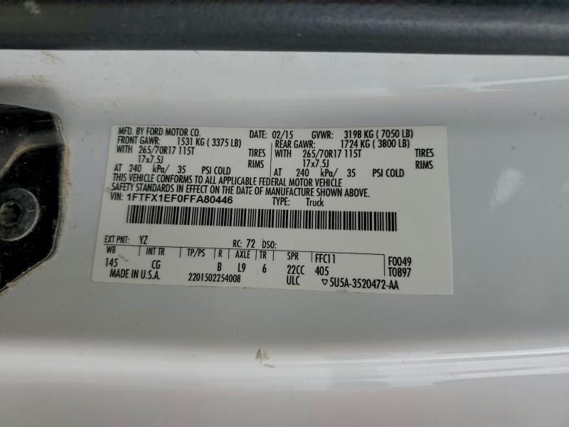 2015 Ford F150 Super cab