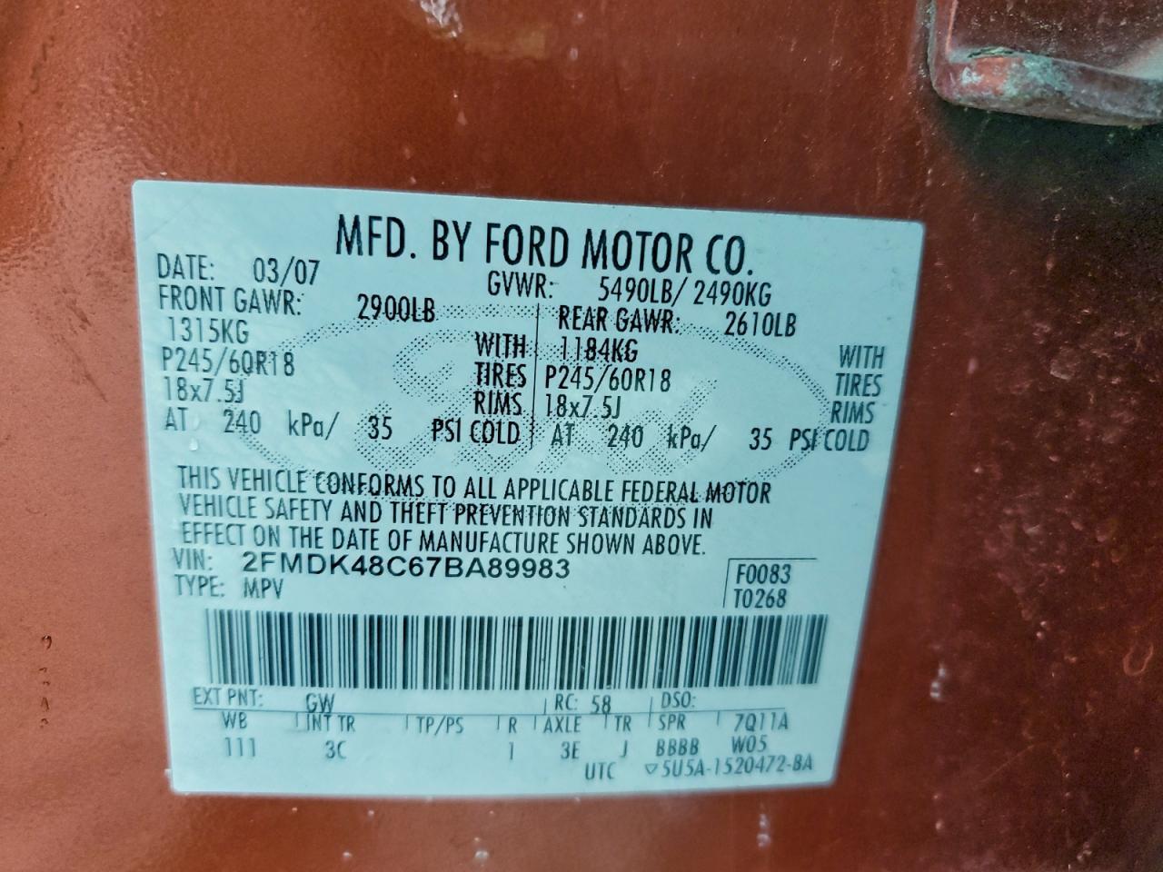 2007 Ford Edge sel