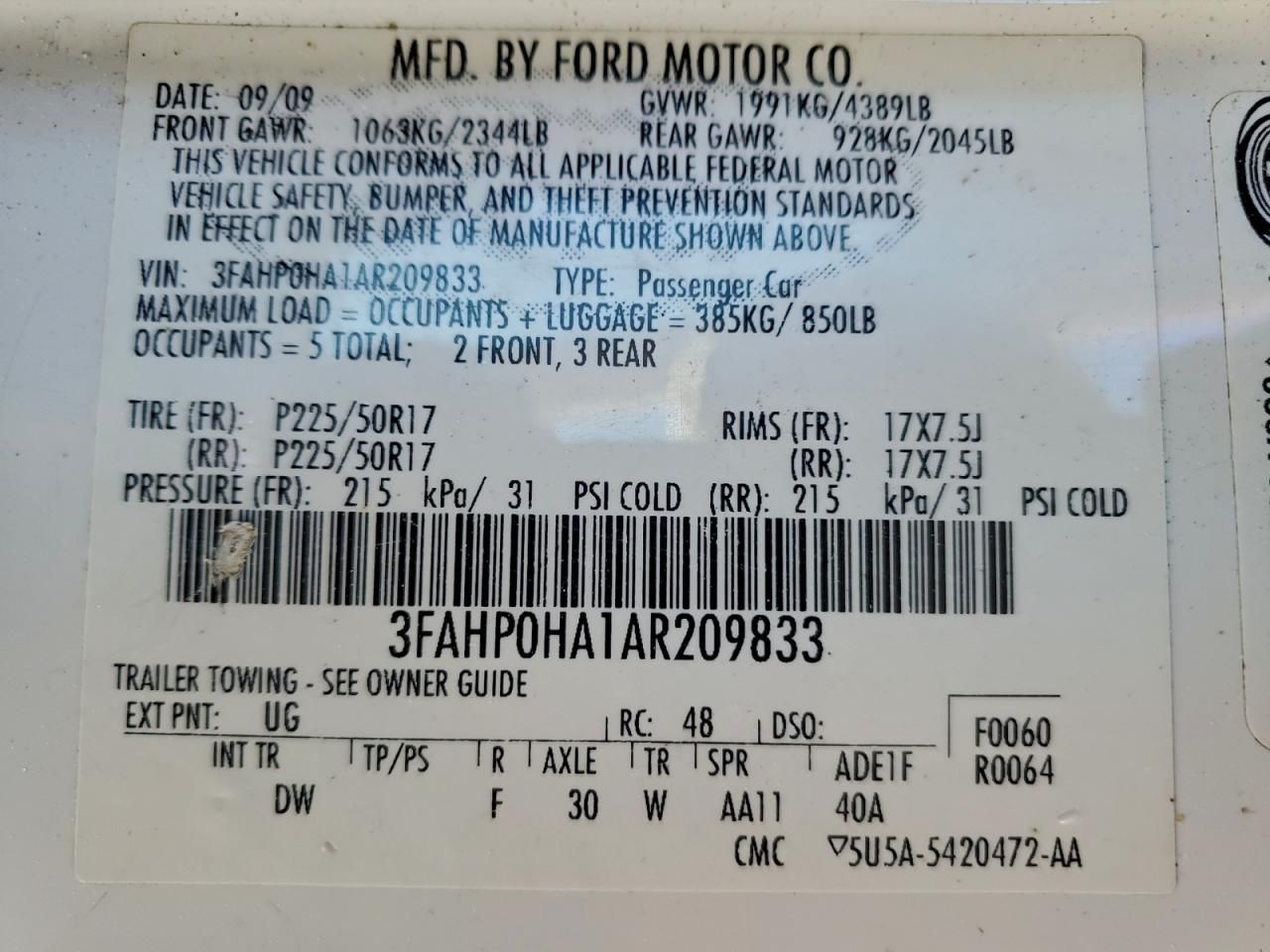 2010 Ford Fusion se