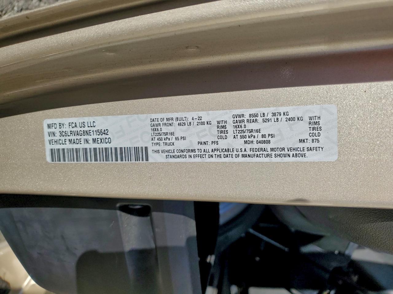 2022 Dodge Ram Promaster 1500 1500 Standard