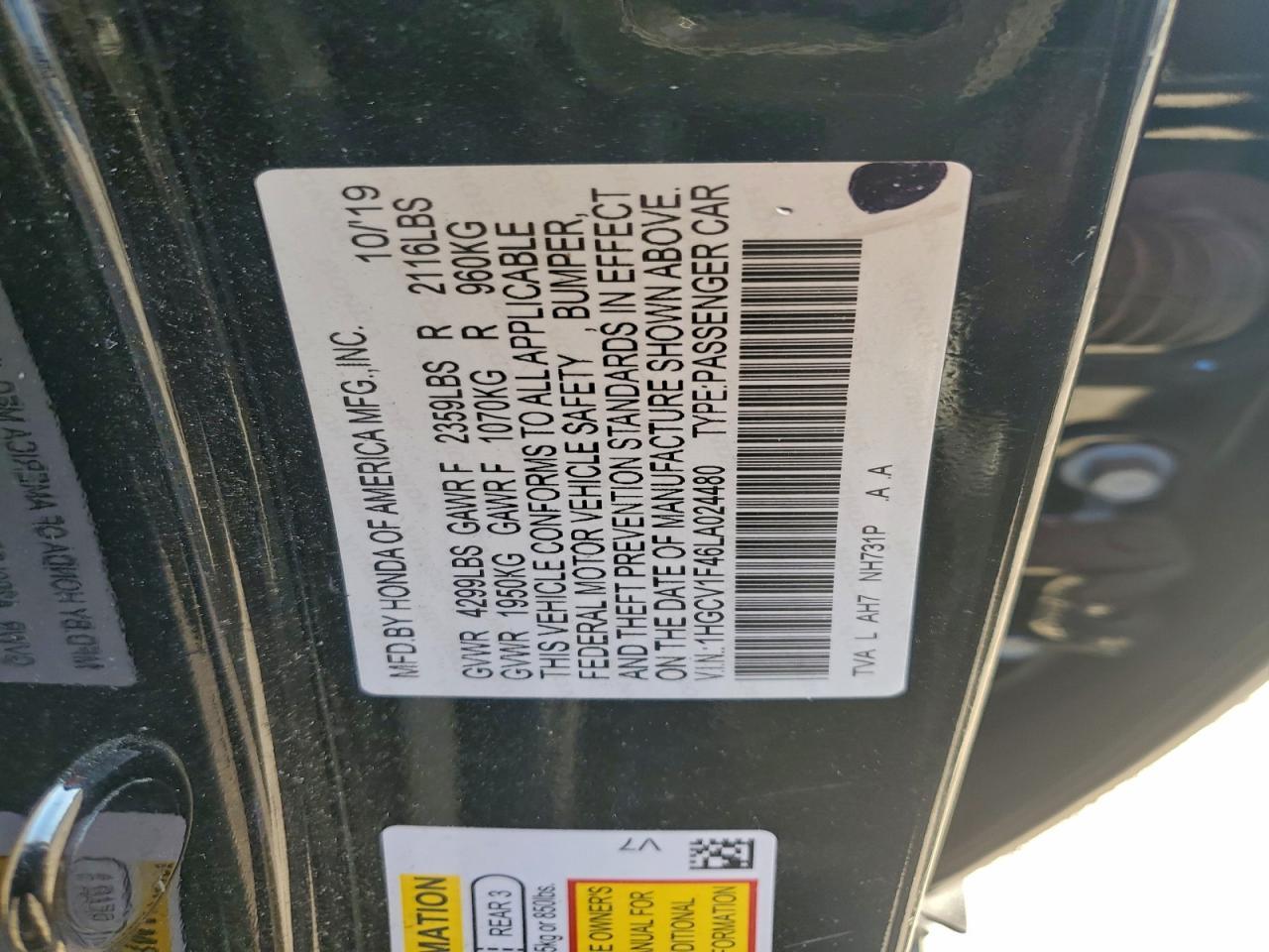 2020 Honda Accord ex