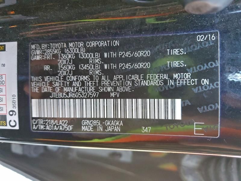 2016 Toyota 4runner Sr5/sr5 Premium