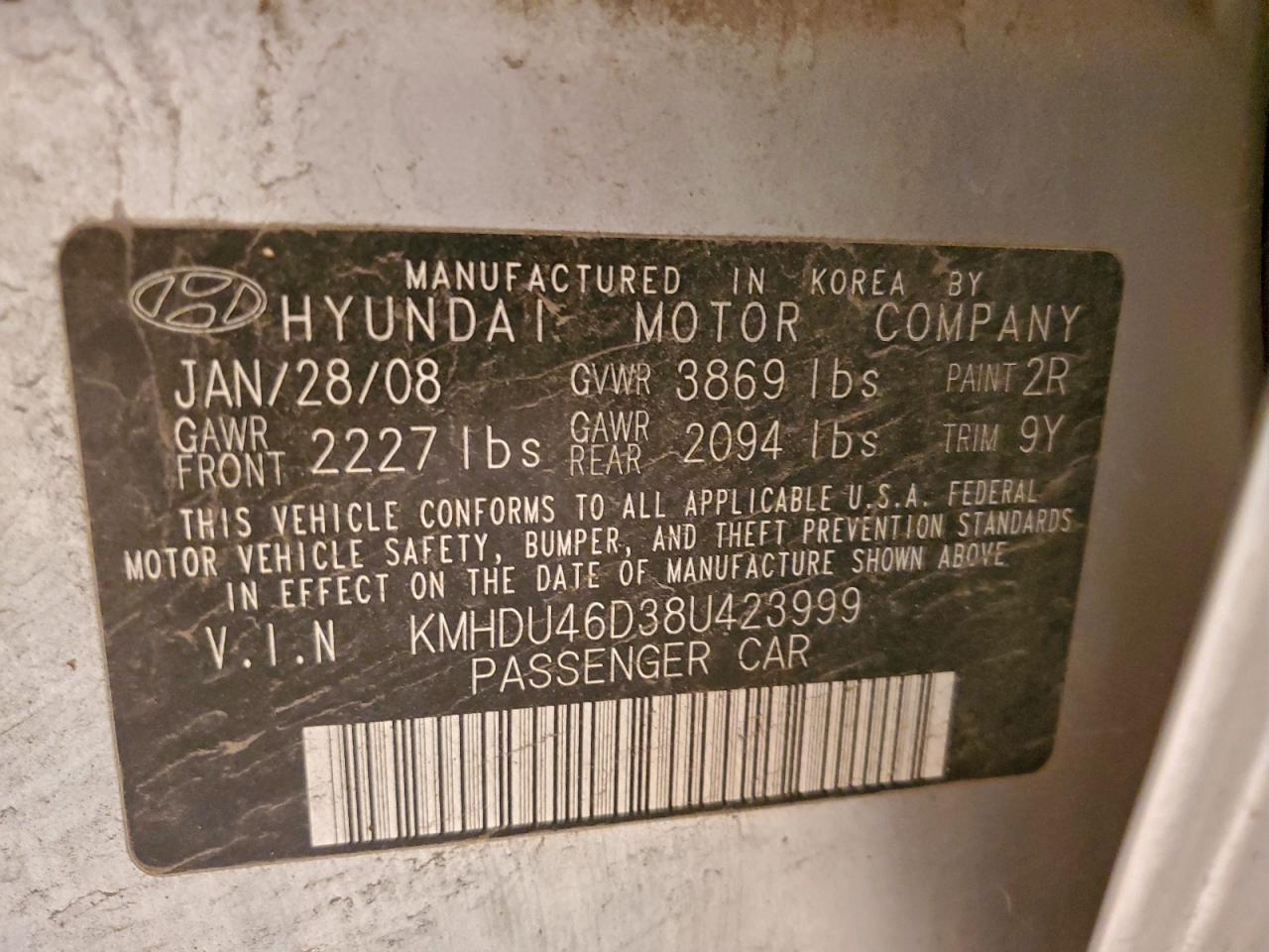 2008 Hyundai Elantra gls