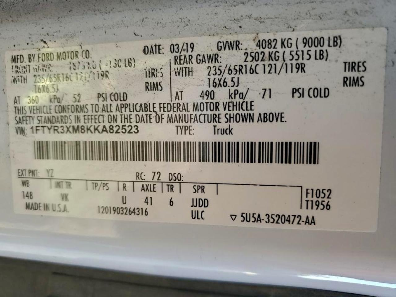 2019 Ford Transit 250 Delivery Van