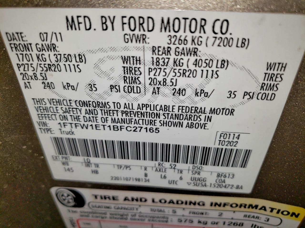 2011 Ford F150 Supercrew