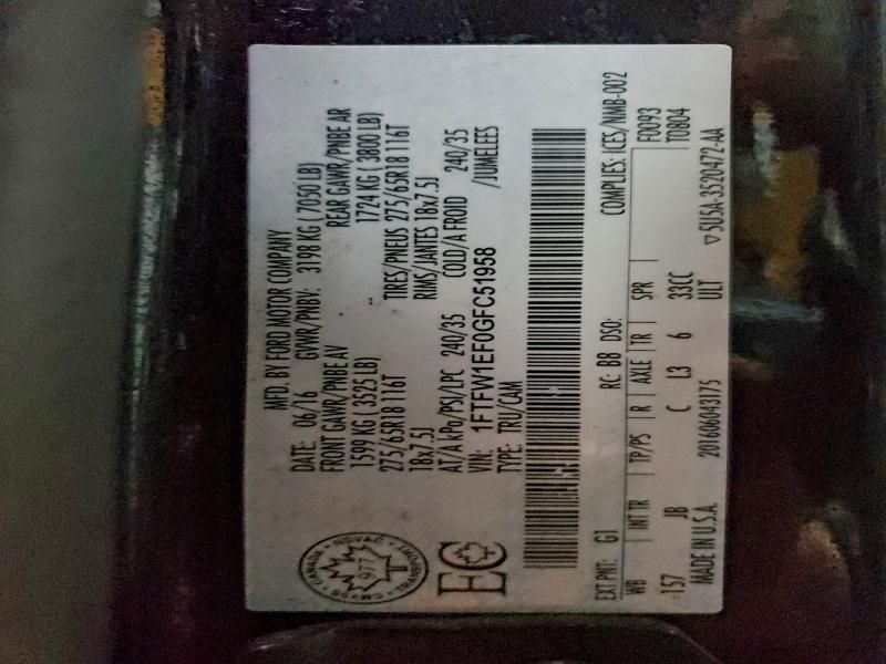 2016 Ford F150 Supercrew