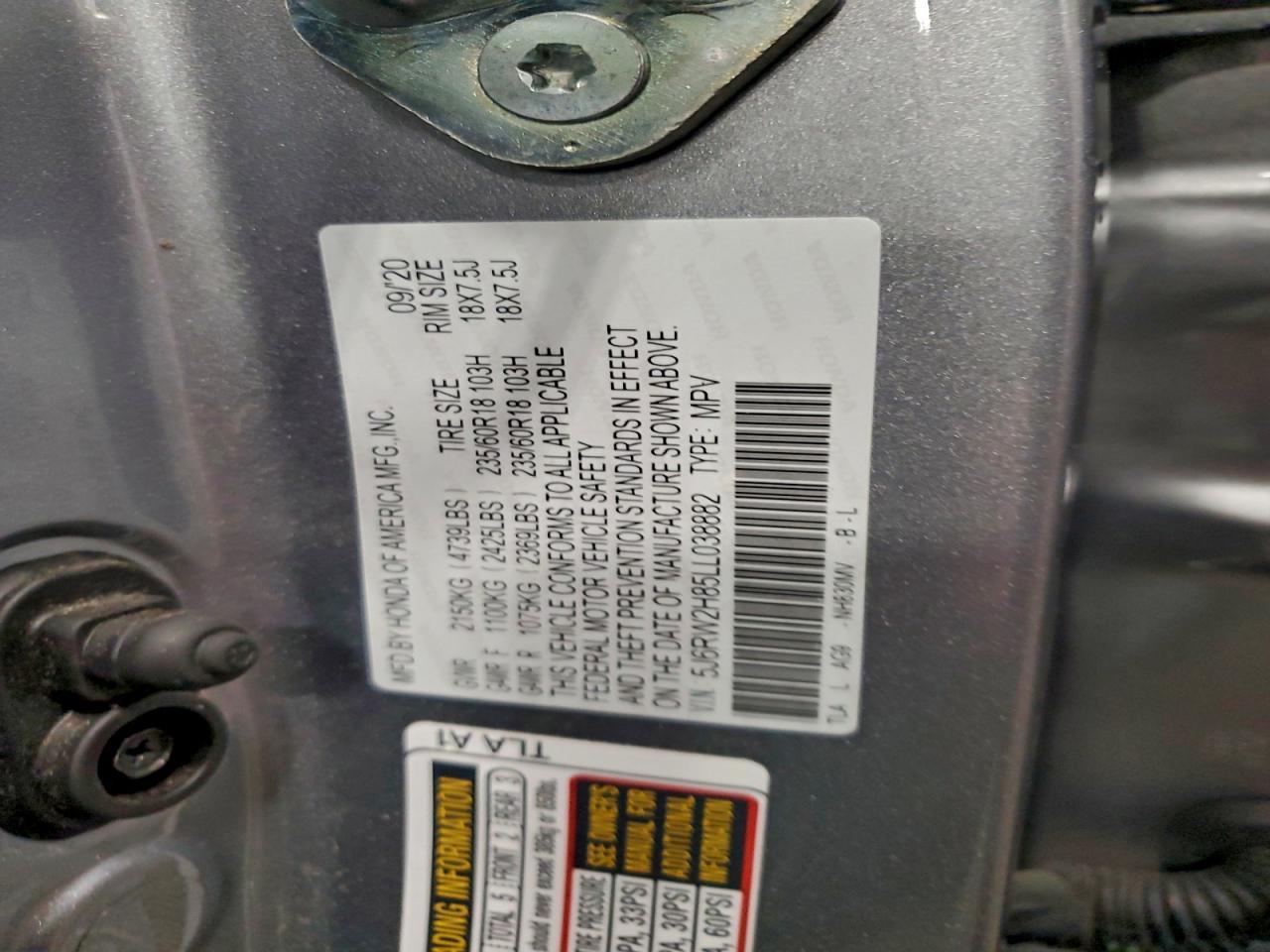 2020 Honda Cr-v exl