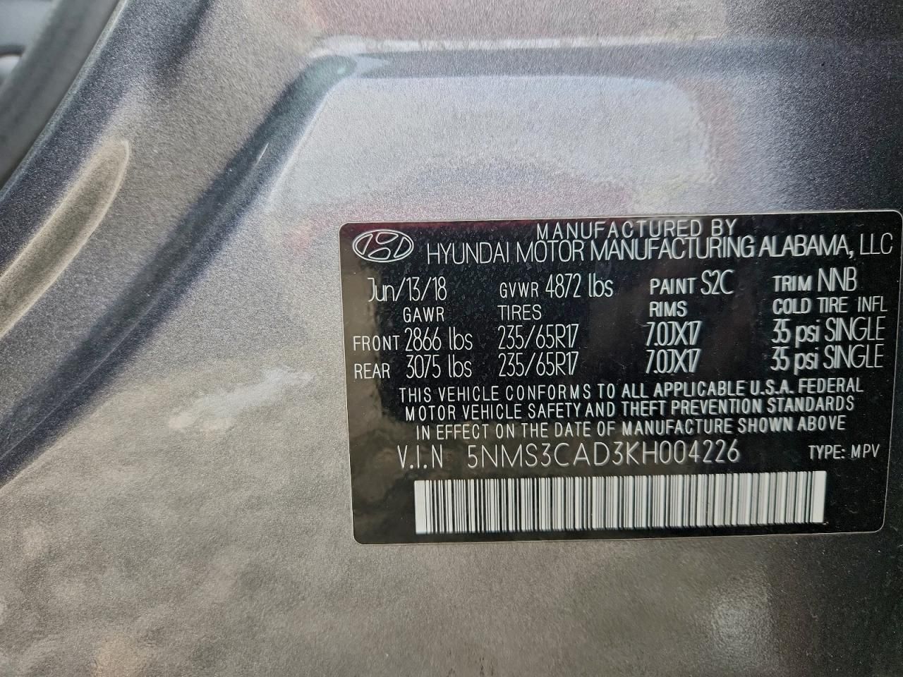 2019 Hyundai Santa fe sel