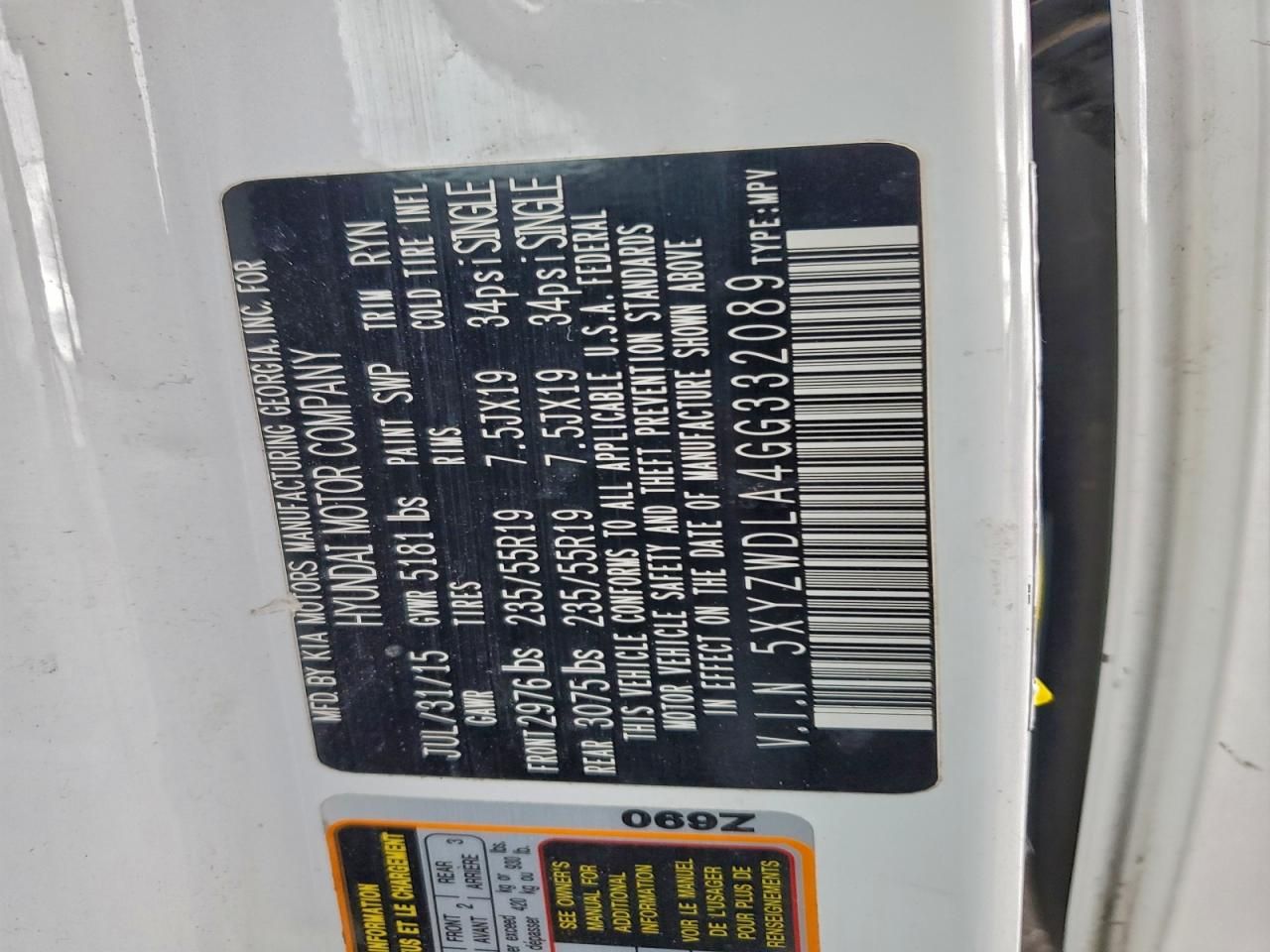 2016 Hyundai Santa fe Sport