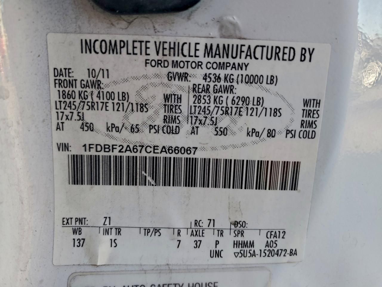 2012 Ford F250 Super Duty Utility / Service Truck