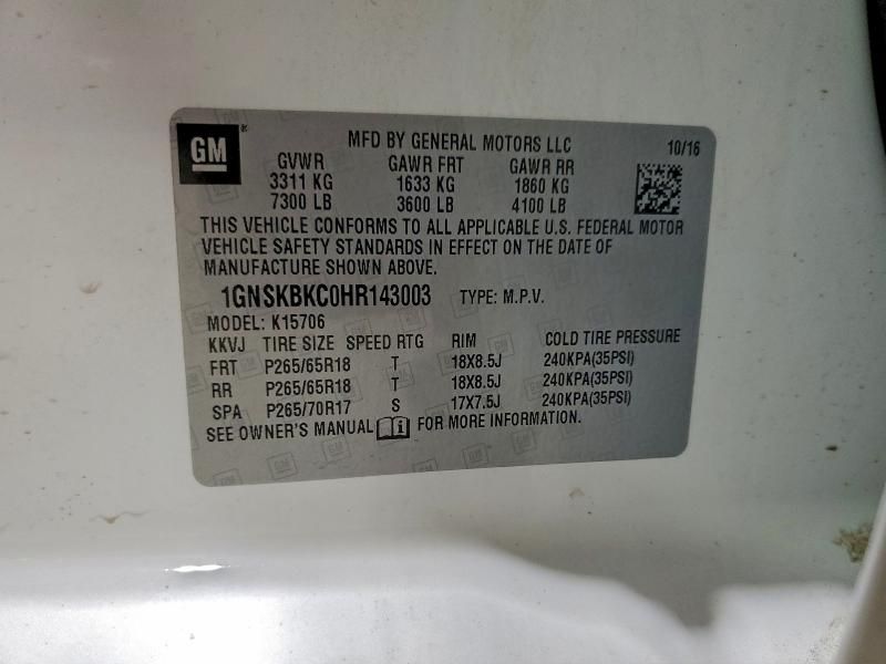 2017 Chevrolet Tahoe K1500 lt