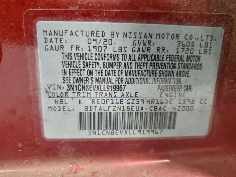 2020 Nissan Versa sv