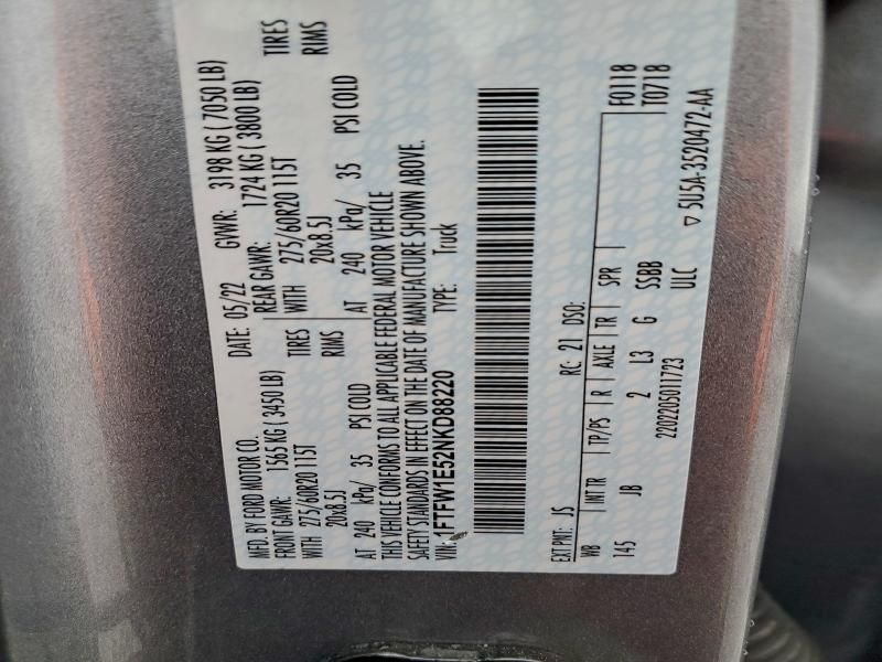 2022 Ford F150 Supercrew