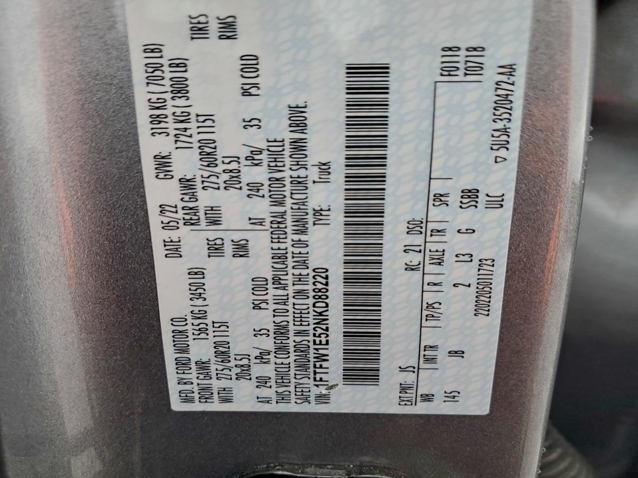 2022 Ford F150 Supercrew