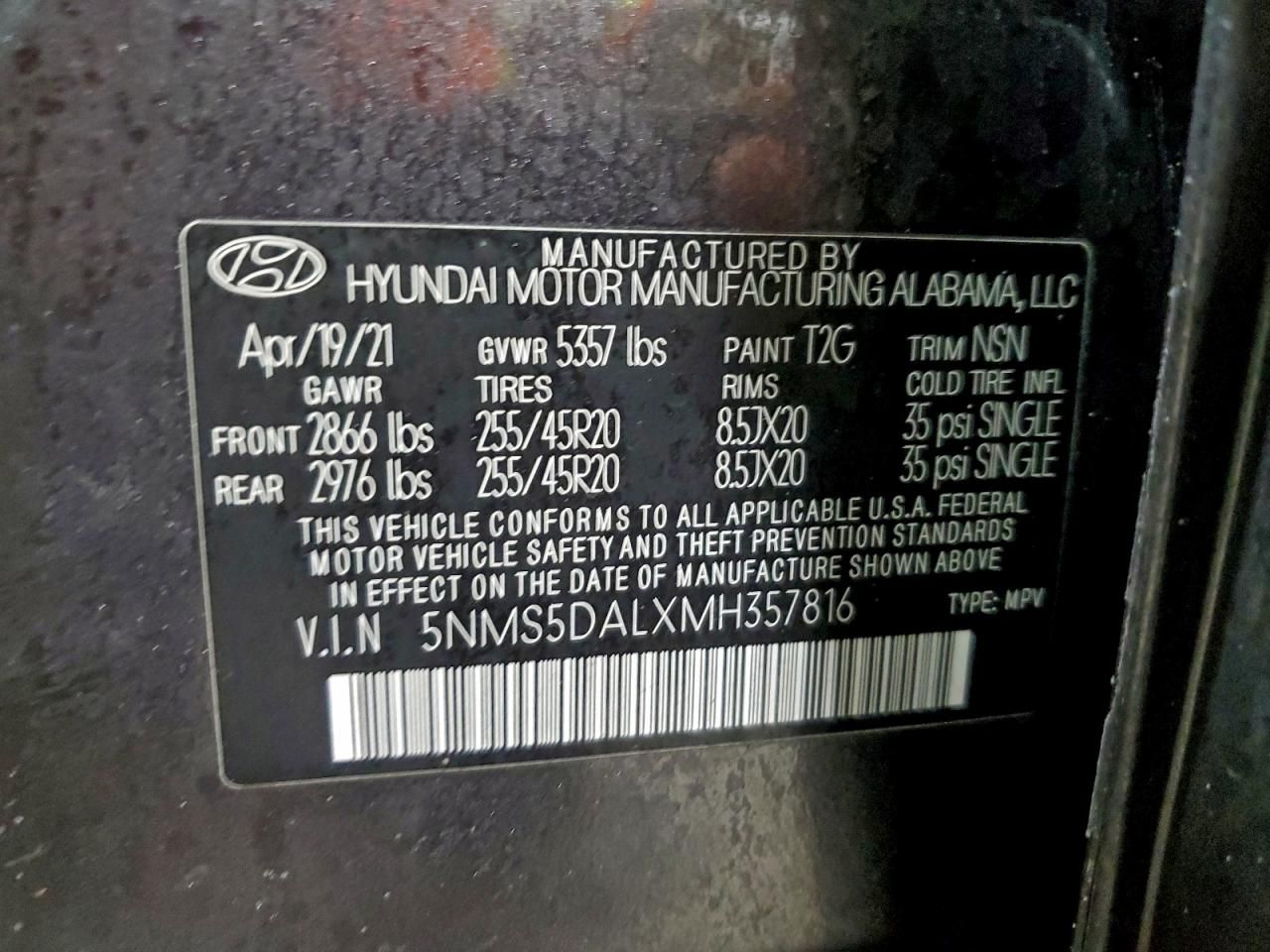 2021 Hyundai Santa fe Calligraphy