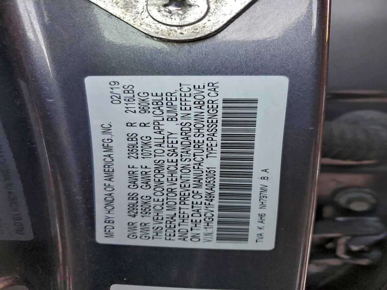 2019 Honda Accord ex