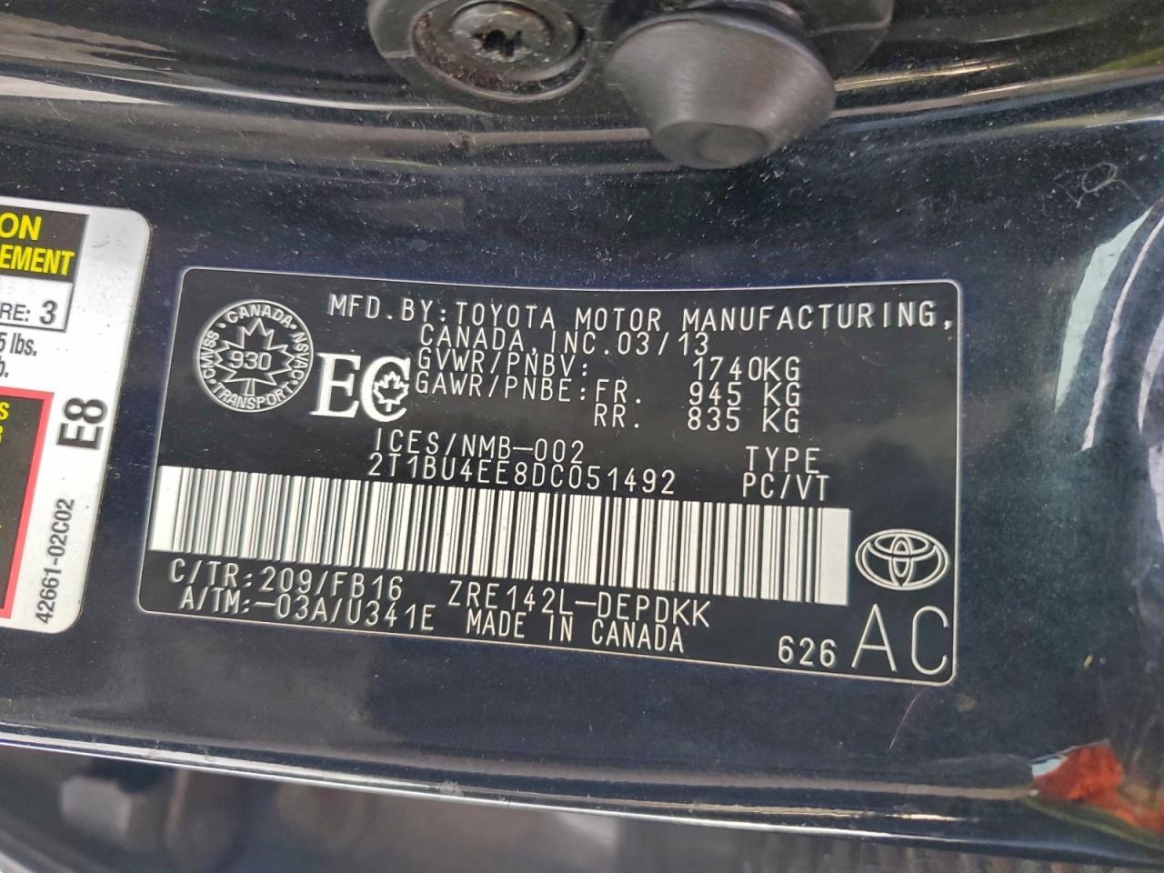 2013 Toyota Corolla Base