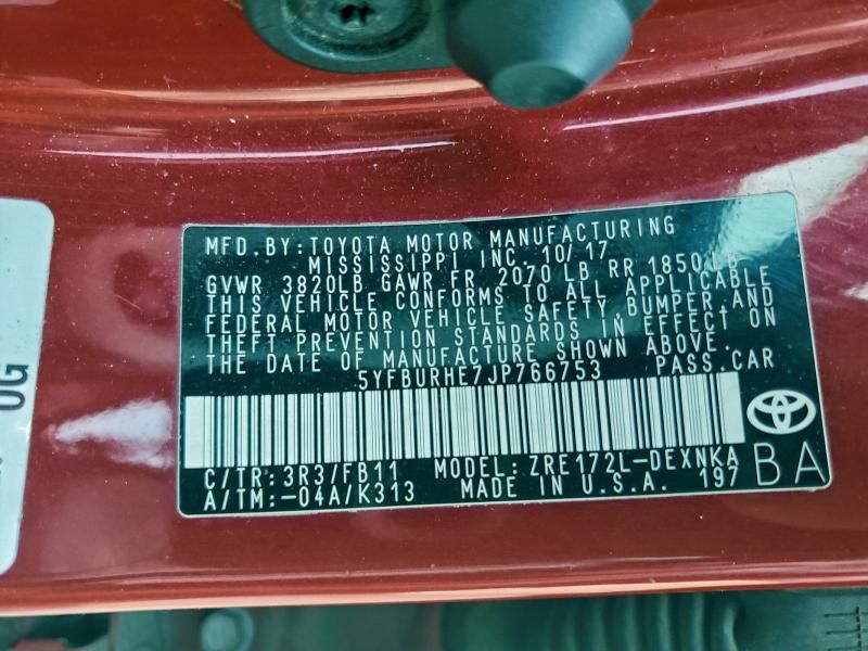 2018 Toyota Corolla l