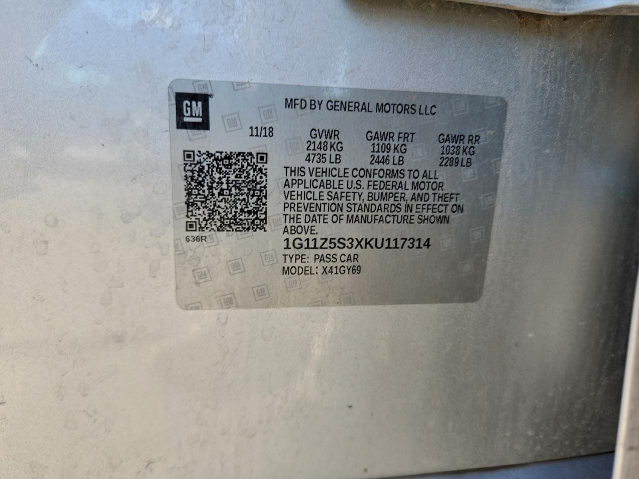 2019 Chevrolet Impala lt