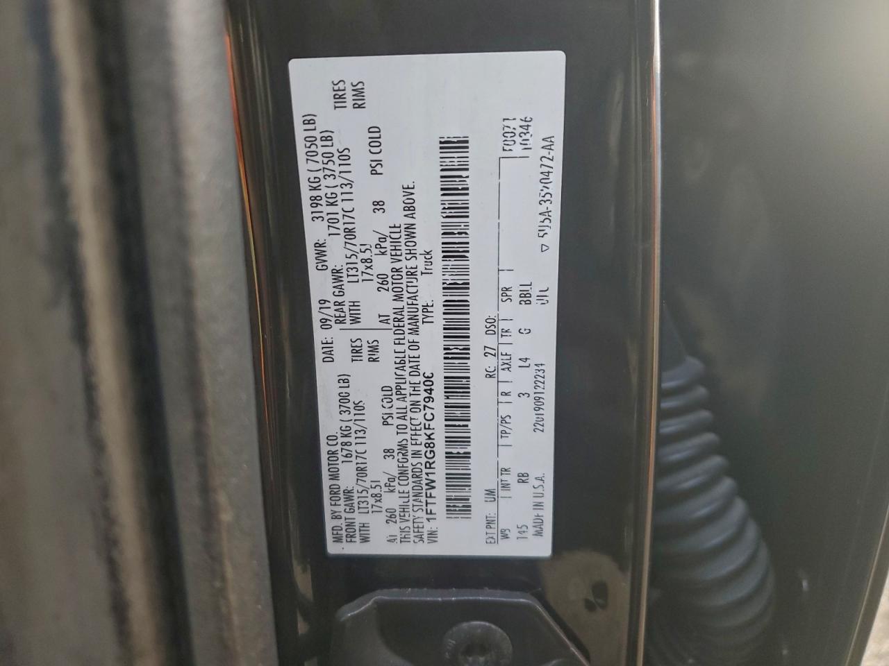 2019 Ford F150 Raptor