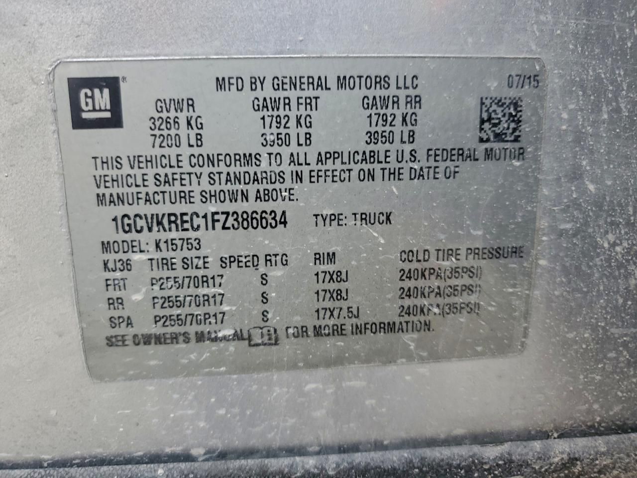 2015 Chevrolet Silverado K1500 lt