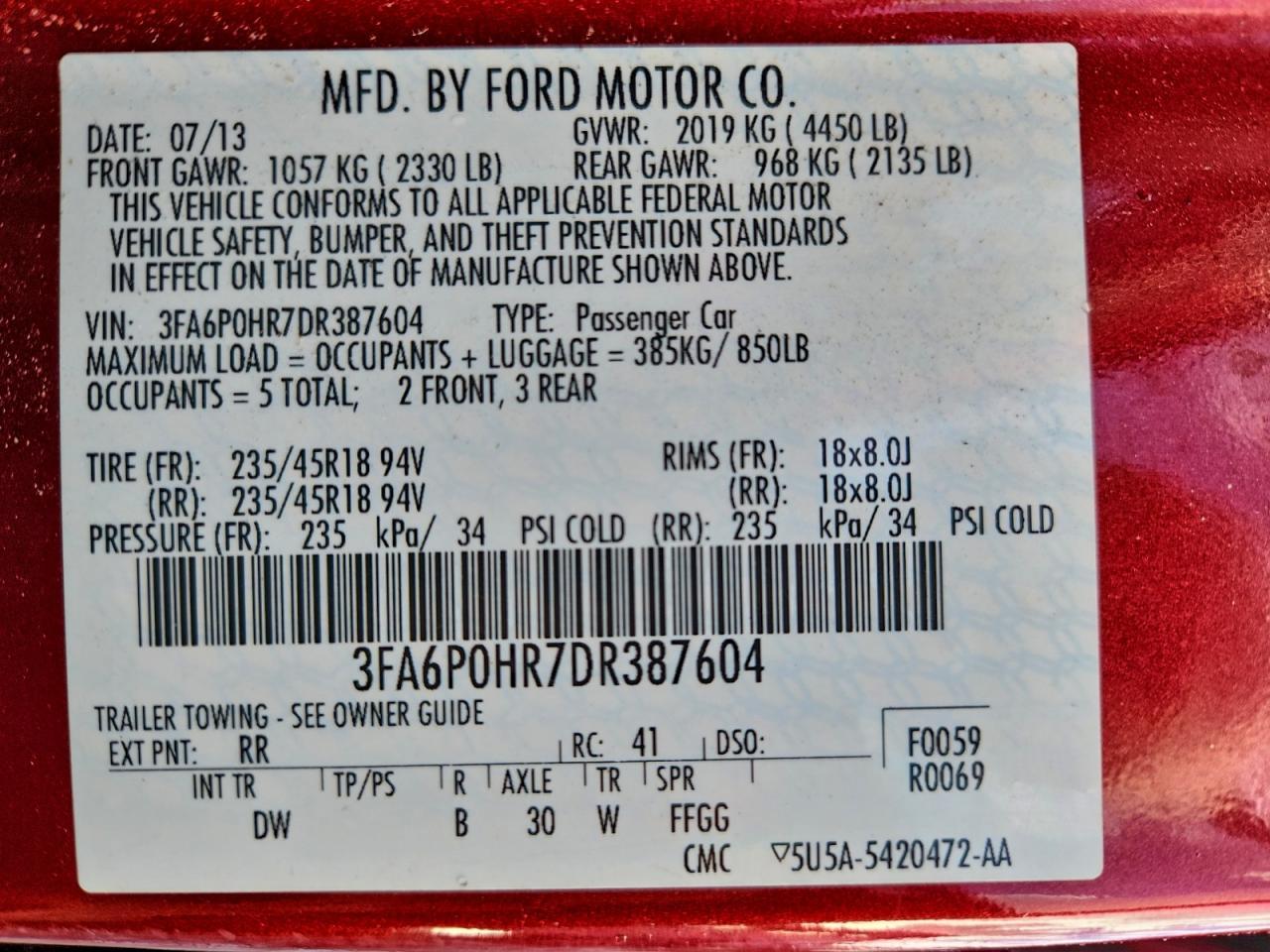 2013 Ford Fusion se